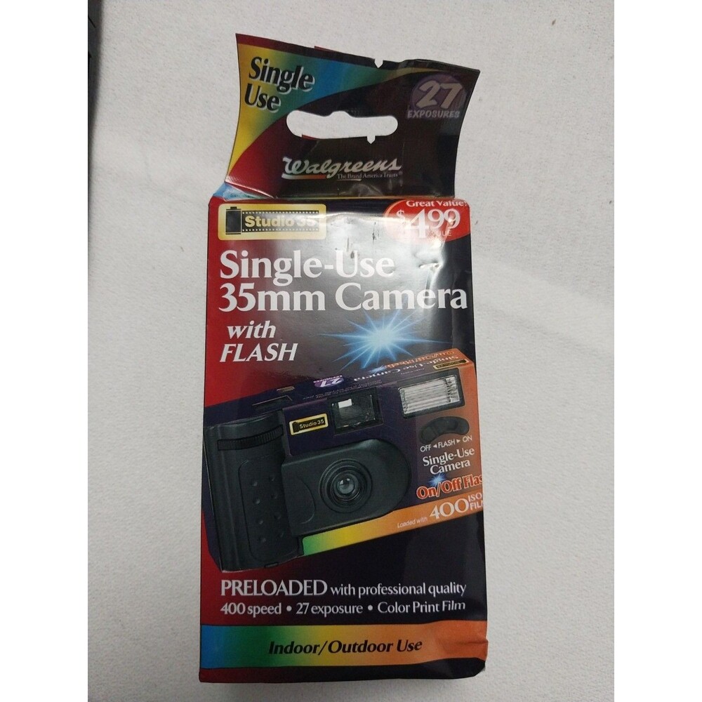 WALGREENS 35mm Camera W/ Flash Studio 35 Preloaded 400 Speed SEALED F/S